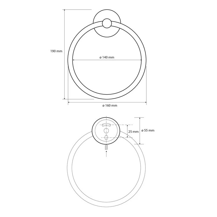 Тримач-кільце для рушників BEMETA OMEGA 160мм округлий металевий хром 104104062