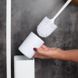 Йоржик для унітазу підлоговий з тримачем туалетного паперу YOKA прямокутний із нержавіючої сталі білий PD.SAKI-WHT 4 з 6