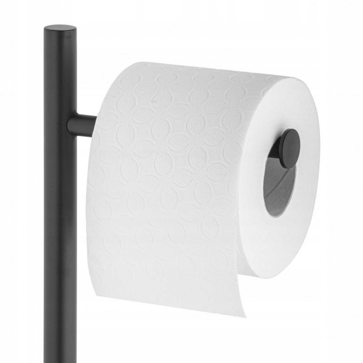 Йоржик для унітазу підлоговий з тримачем туалетного паперу YOKA прямокутний із нержавіючої сталі чорний P.DYKA-BLK