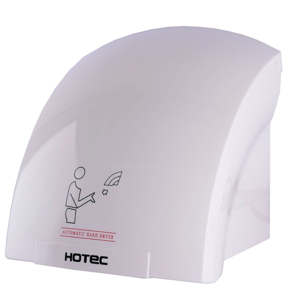 Электросушилка для рук настенная сенсорная HOTEC 11.302 ABS White 000019608 на 1800Вт 238x230x250мм пластиковая белая