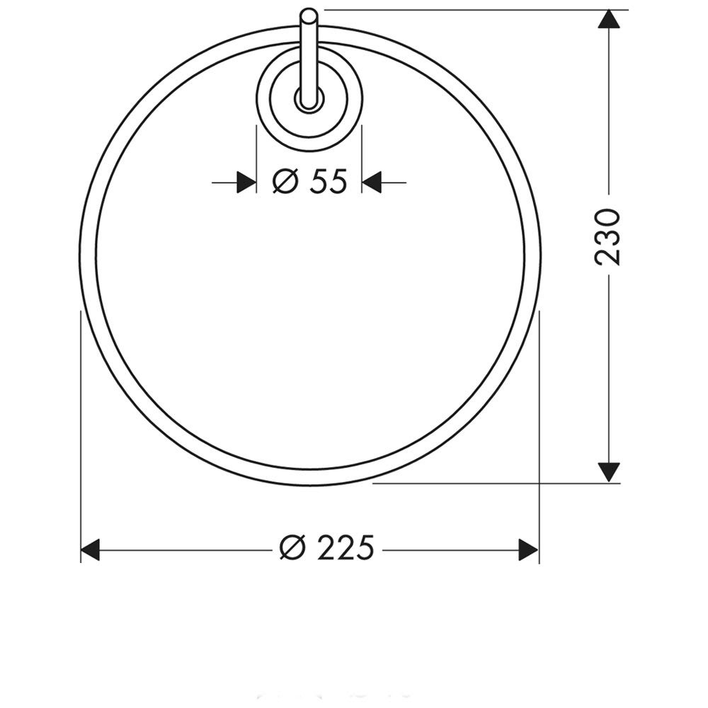 Тримач-кільце для рушників HANSGROHE AXOR Starck 40821000 225мм округлий металевий хром
