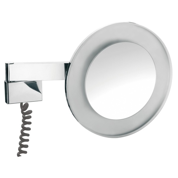 Косметическое зеркало с подсветкой EMCO Spiegel круглое подвесное металлическое хром 109606009
