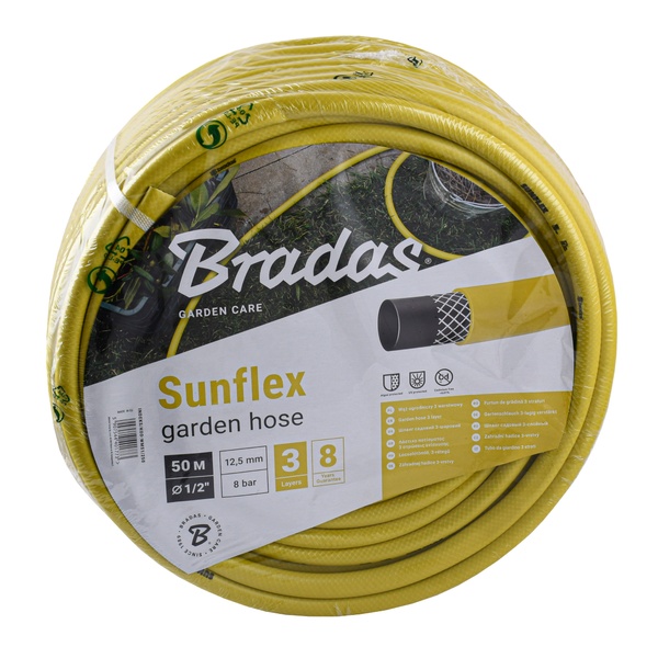 Шланг для полива BRADAS желтый WMS1/250 SUNFLEX 1/2” - 50м.