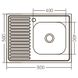 Мийка для кухні із нержавіючої сталі прямокутна накладна ZERIX Z8050R-06-160E 800x500x160мм матова 0.6мм із сифоном ZX1613 2 з 3