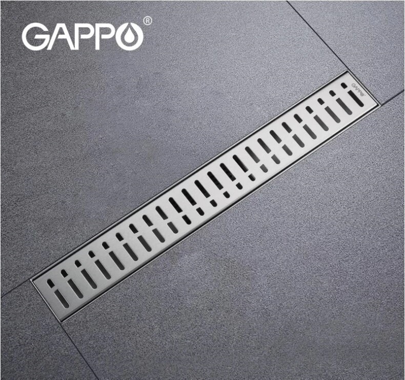Трап лінійний для душу GAPPO 600мм із сухим затвором сатин G86007-3