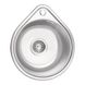 Мийка на кухню із нержавіючої сталі кругла LIDZ 450мм x 390мм мікротекстура 0.8мм із сифоном LIDZ4539MDEC 1 з 4