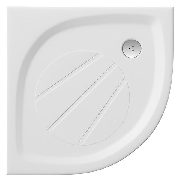 Піддон для душової кабіни RAVAK Elipso Pro 100x100x3см напівкруглий композитний без сифону білий XA23AA01010