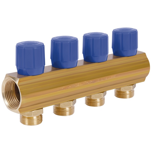 Колектор для водопроводу ICMA 4 контури 1"/3/4" 1105 (Blue) 871105PJ0512