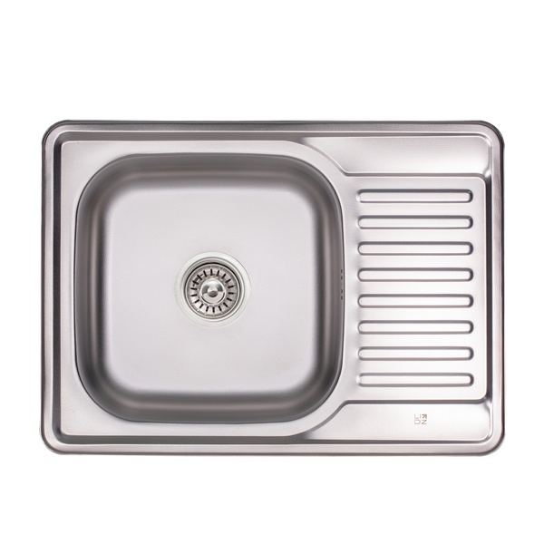 Кухонна мийка металева прямокутна LIDZ 500мм x 690мм мікротекстура 0.8мм із сифоном LIDZ6950MDEC
