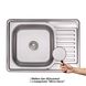 Кухонна мийка металева прямокутна LIDZ 500мм x 690мм мікротекстура 0.8мм із сифоном LIDZ6950MDEC 3 з 7
