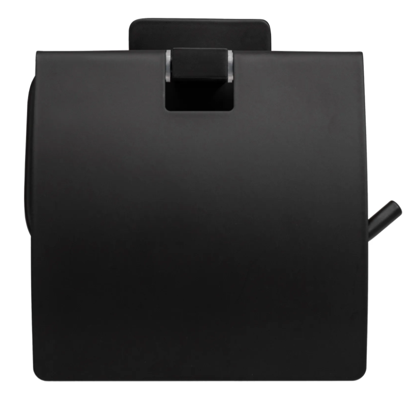 Тримач для туалетного паперу із кришкою REA OSTE 05 BLACK REA-80045 прямокутний металевий чорний