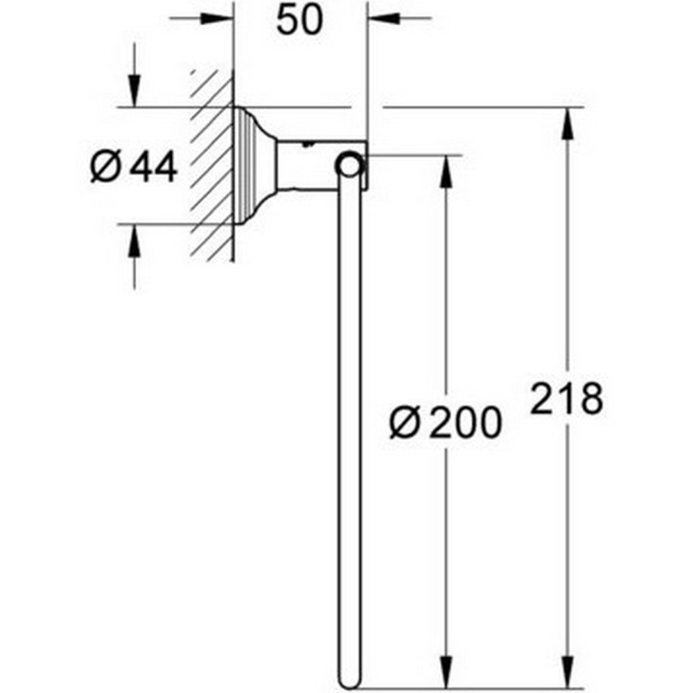 Тримач-кільце для рушників GROHE Essentials Authentic 40655001 200мм округлий металевий хром