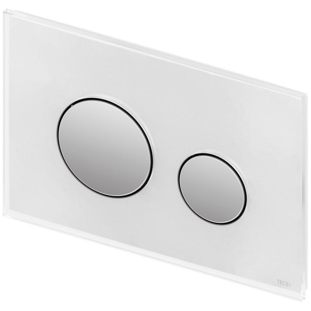 Кнопка слива для инсталляции TECE Loop стеклянная двойная глянцевая белая 9240660