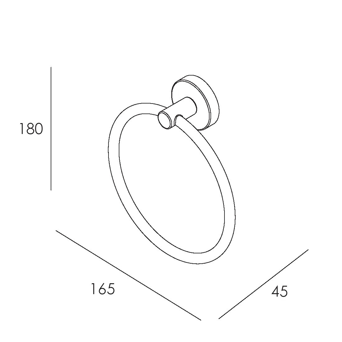 Держатель-кольцо для полотенец IMPRESE SKALA 131275 165мм округлый металлический хром