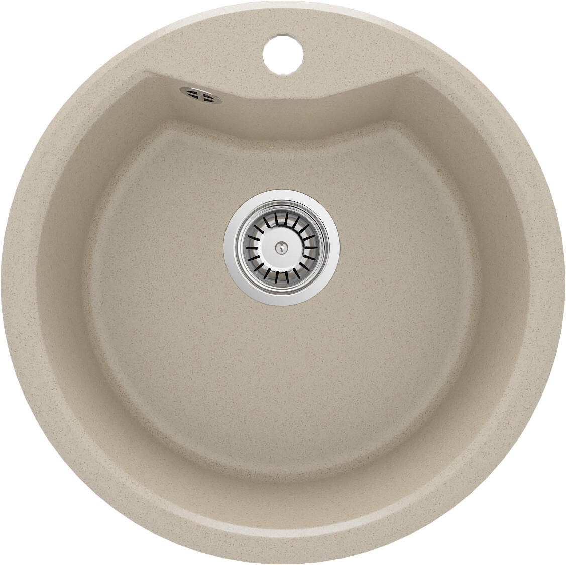 Мийка для кухні гранітна кругла DEANTE Solis 480x480x194мм із сифоном бежева ZRS_7803