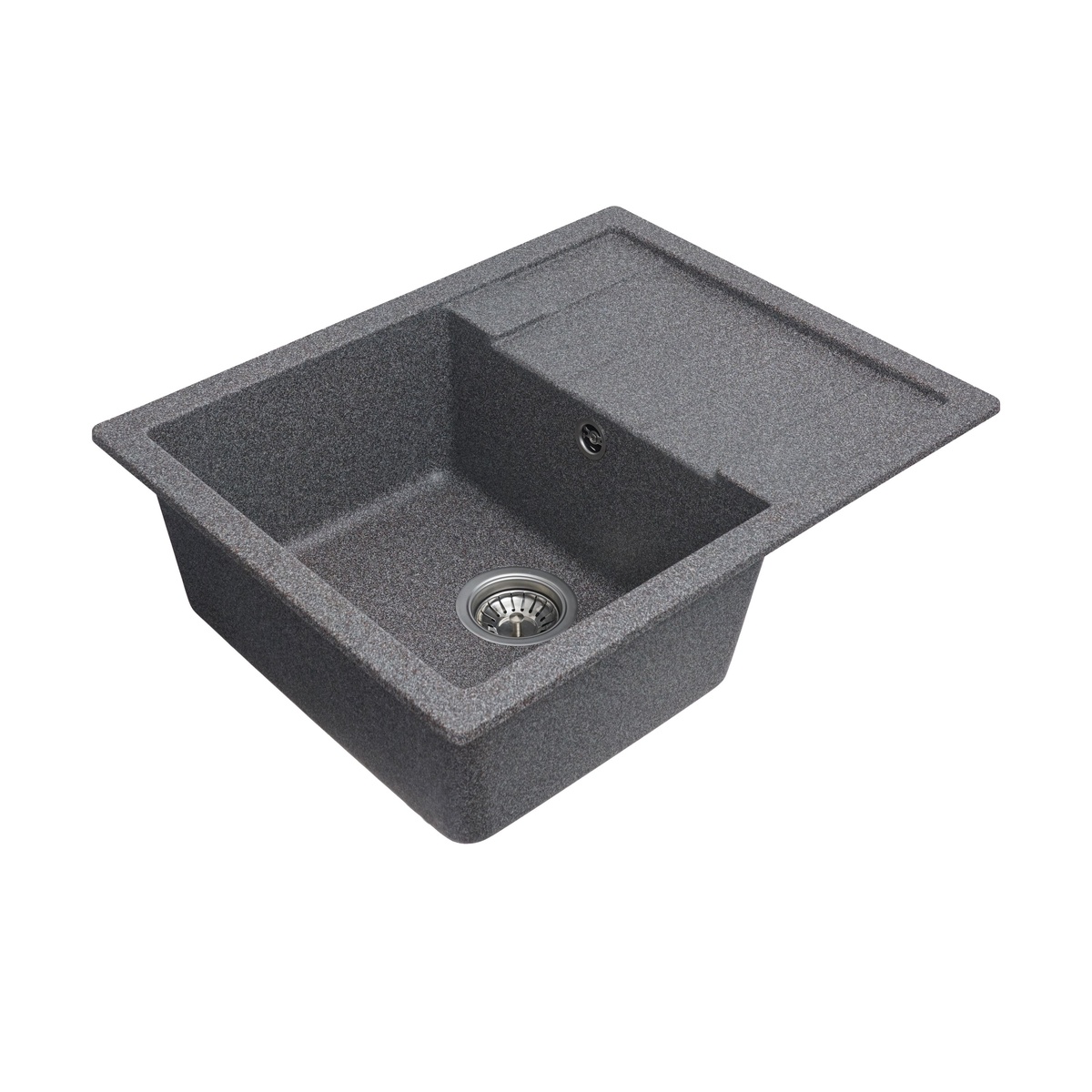 Мийка для кухні гранітна прямокутна PLATINUM 6550 INTENSO 650x500x205мм без сифону сіра PLS-A25105