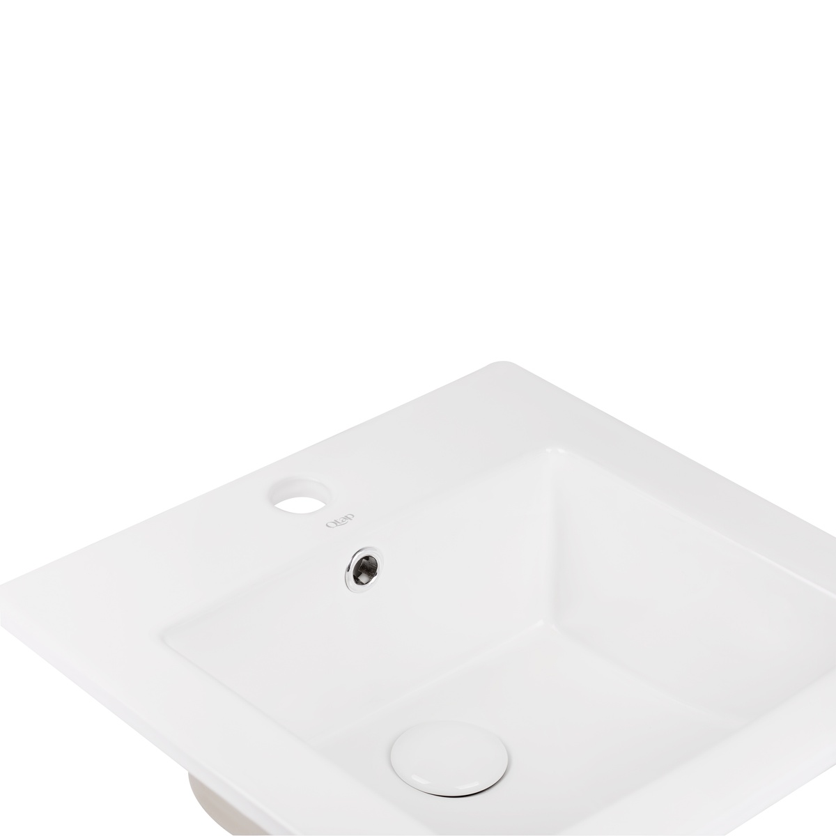 Раковина врезная для ванны на столешницу 415мм x 415мм Q-TAP Stork белый квадратная QT15116037W