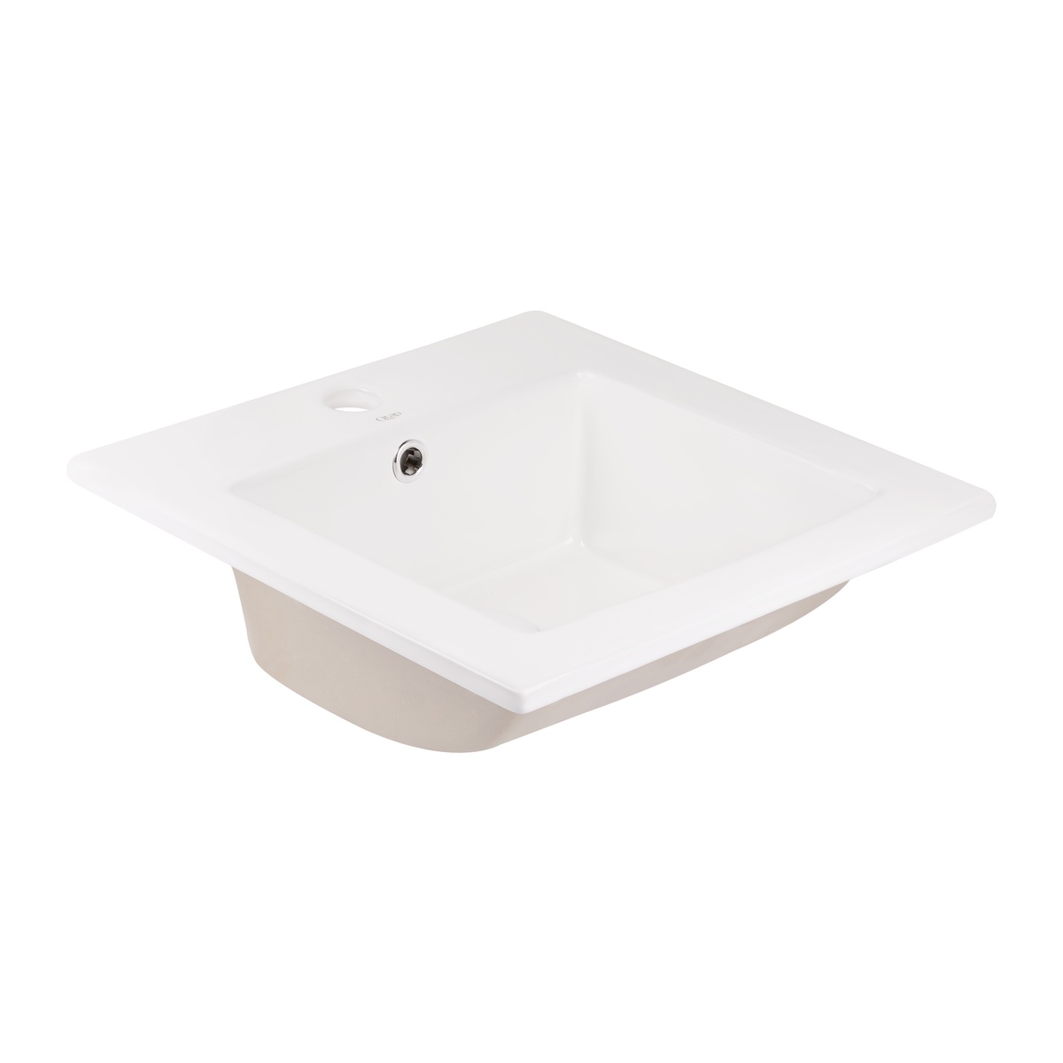 Раковина врезная для ванны на столешницу 415мм x 415мм Q-TAP Stork белый квадратная QT15116037W