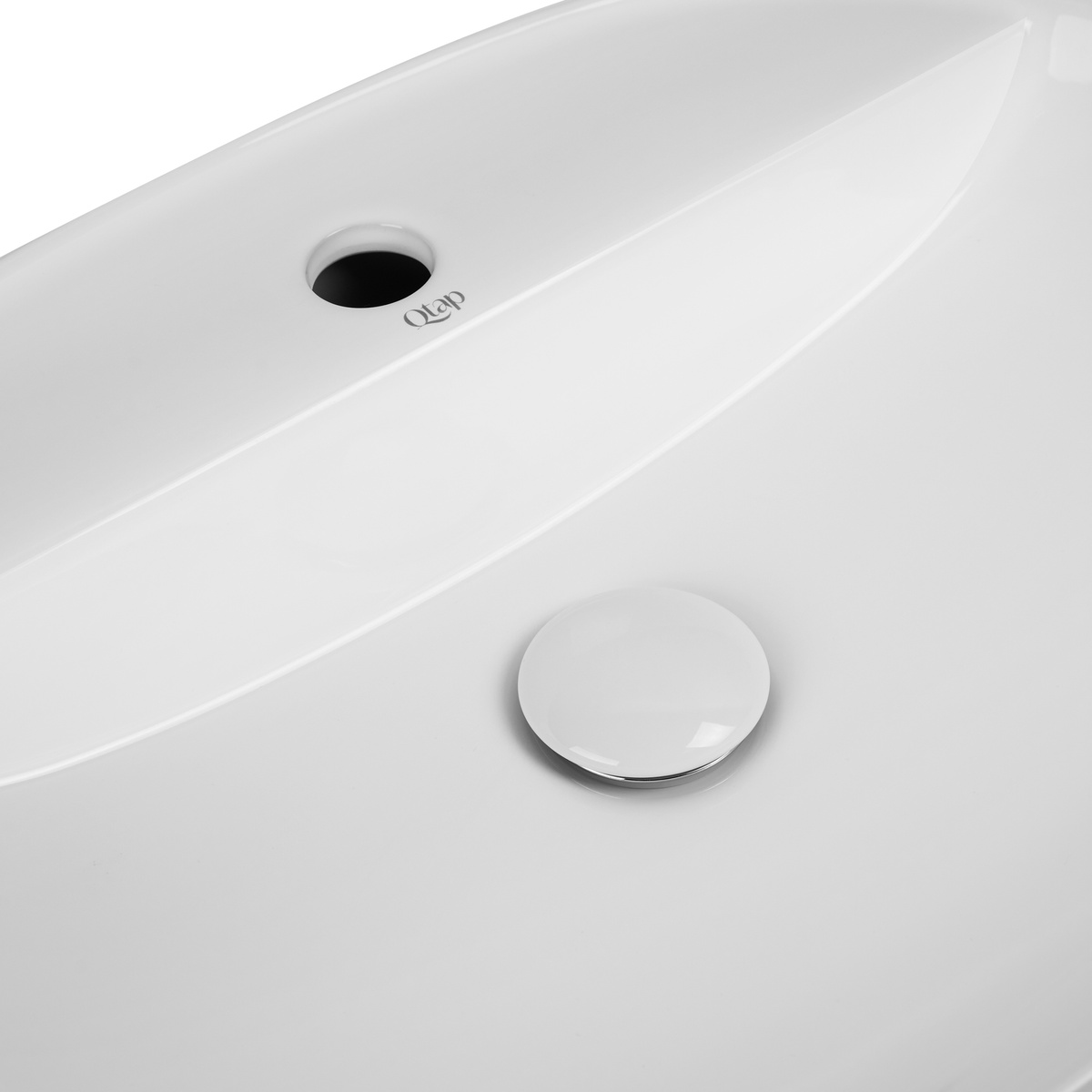 Умивальник накладний на стільницю у ванну 505мм x 385мм Q-TAP Scorpio білий овальна QT14112202W