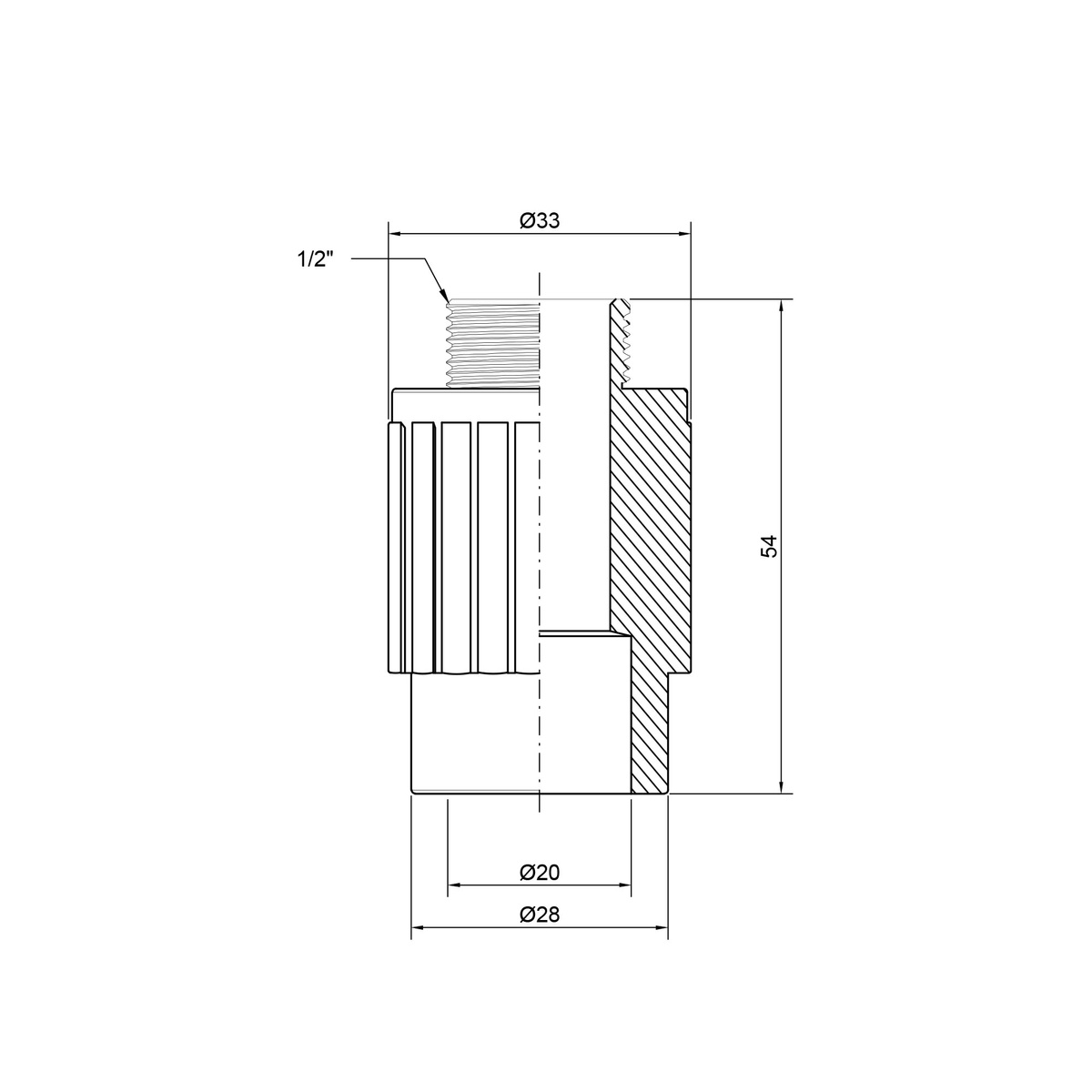 Муфта THERMO ALLIANCE PPR пайка-наружная 20x1/2" DSB3015