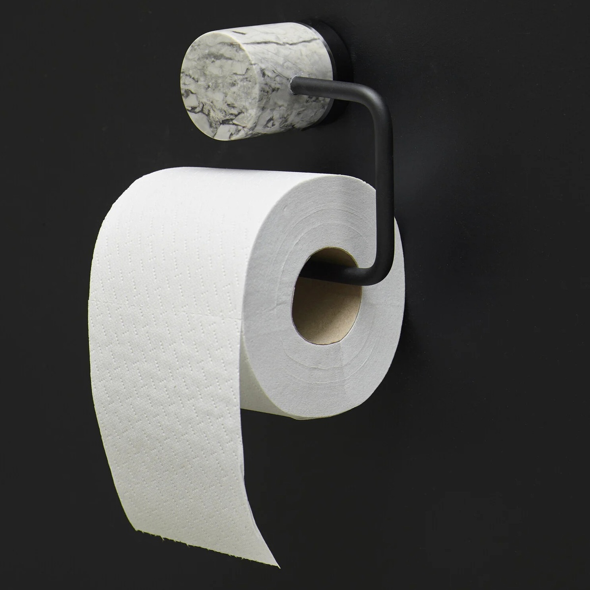 Тримач для туалетного паперу AQUANOVA Nero округлий з каменю сірий NERTPH-195