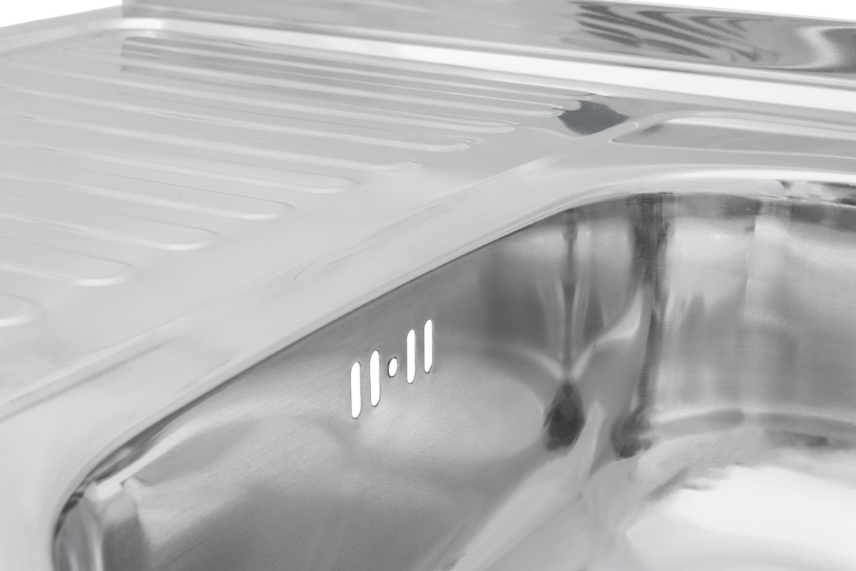 Мийка для кухні із нержавіючої сталі прямокутна накладна KRONER KRP 800x600x160мм глянцева 0.6мм із сифоном CV022818