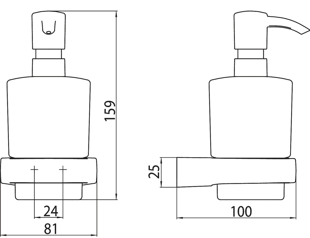 Дозатор для рідкого мила EMCO Trend настінний на 250мл прямокутный скляний хром 022100100