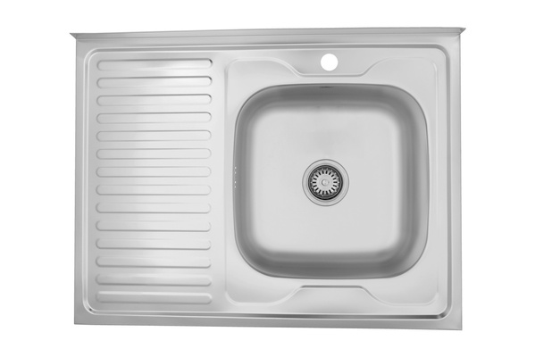 Мийка для кухні із нержавіючої сталі прямокутна накладна KRONER KRP 800x600x160мм матова 0.6мм із сифоном CV022826