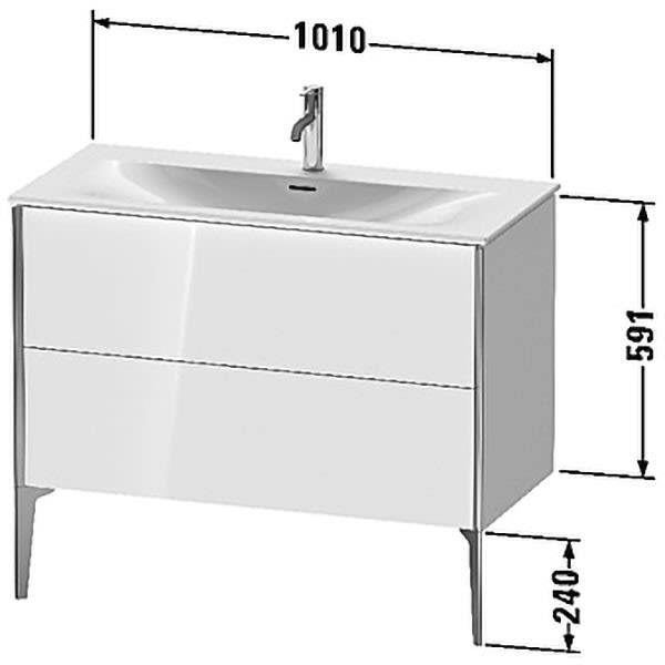 Тумба под умывальник DURAVIT XViu 101x59.1x48см напольная серая XV43030B191