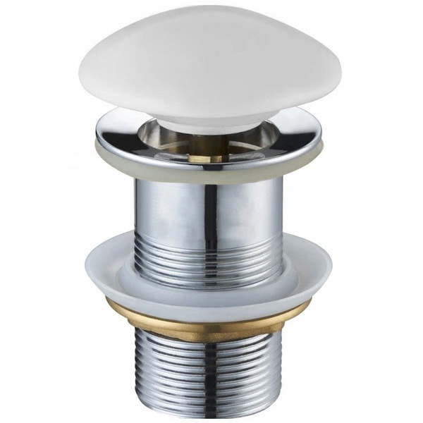 Донный клапан нажимной для раковины MEXEN без перелива керамический 1 1/4" матовый белый MEX-79910-01