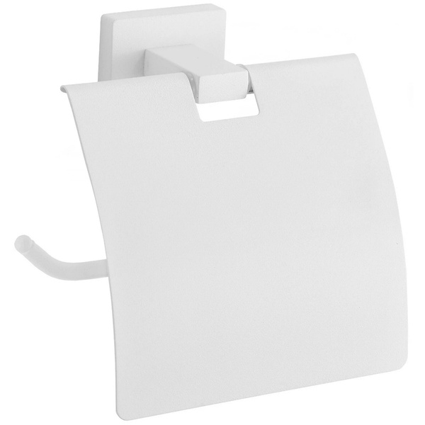 Тримач для туалетного паперу із кришкою MEXEN Arno прямокутний металевий білий MEX-7020733-20