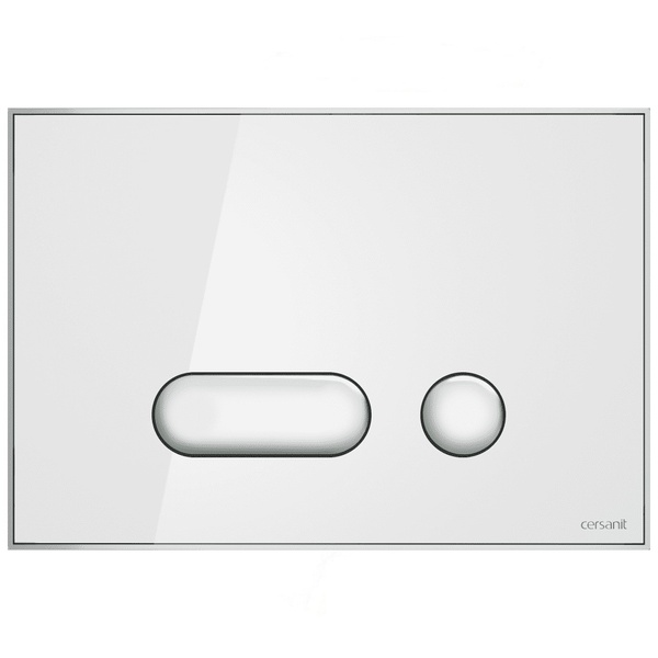 Кнопка зливу для інсталяції CERSANIT Intera S97-022 скляна подвійна глянцева біла COAB1001353930