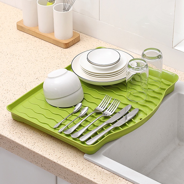 Сушилка для посуды MVM 455x358x35мм пластиковая зеленая DR-01 GREEN