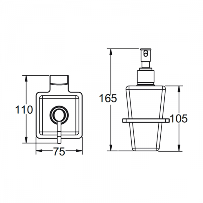 Дозатор для жидкого мыла FRAP F1827 настенный на 200мл прямоугольный стеклянный хром