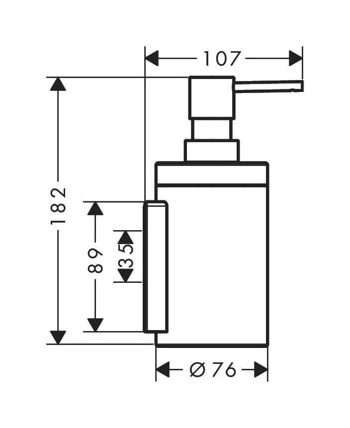 Дозатор для жидкого мыла HANSGROHE AXOR Universal настенный на 300мл округлый металлический хром 42810000