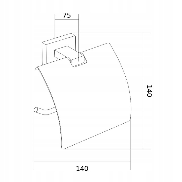 Держатель для туалетной бумаги с крышкой MEXEN Arno прямоугольный металлический белый MEX-7020733-20