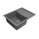 Мийка для кухні гранітна прямокутна PLATINUM 6550 INTENSO 650x500x205мм без сифону сіра PLS-A25105 3 з 5