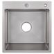 Мийка для кухні із нержавіючої сталі квадратна LIDZ 500x500x215мм матова 0.8мм сіра із сифоном LDH5050GPVD3008 1 з 8