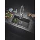 Раковина на кухню керамическая прямоугольная GROHE K700 780мм x 510мм черный с сифоном 31652AT0 4 из 6