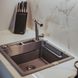Мийка для кухні гранітна прямокутна DEANTE Magnetic 560x500x219мм із сифоном сіра ZRM_S103 3 з 4