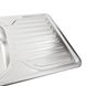 Мийка для кухні із нержавіючої сталі прямокутна PLATINUM 7642 750x490x180мм мікротекстура 0.8мм із сифоном PLS-A466 3 з 5