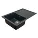 Мийка для кухні гранітна прямокутна PLATINUM 7850 CAMELIA 775x497x180мм без сифону чорна PLS-A33910 2 з 4
