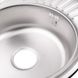 Кухонна мийка із нержавійки овальна LIDZ 570мм x 455мм мікротекстура 0.6мм із сифоном LIDZ5745MDEC06 4 з 4