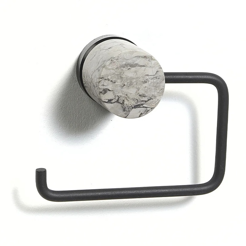 Держатель для туалетной бумаги AQUANOVA Nero округлый из камня серый NERTPH-195
