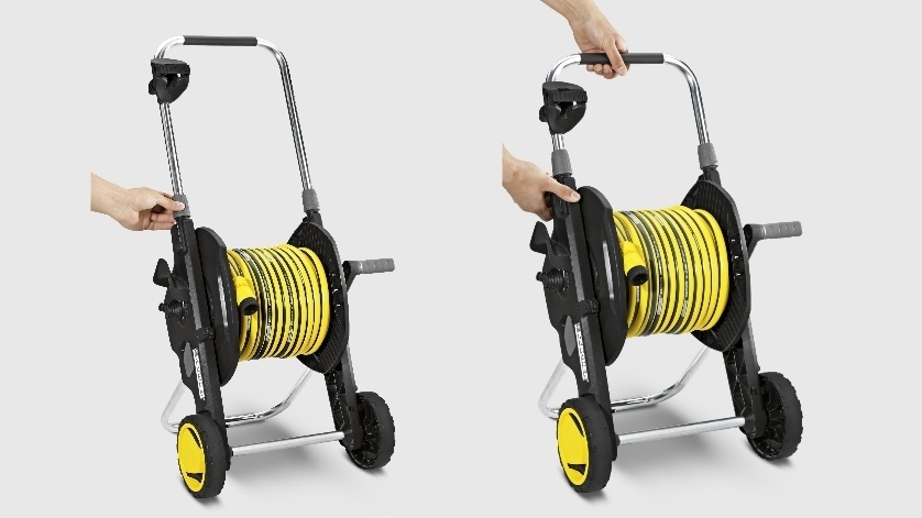 Катушка для шланга для полива KARCHER "HT 4.500", складная, регулировка высоты ручки тележки, длина шланга: 1/2" 50м, 5/8" 35м, 3/4" 23м 2.645-170.0