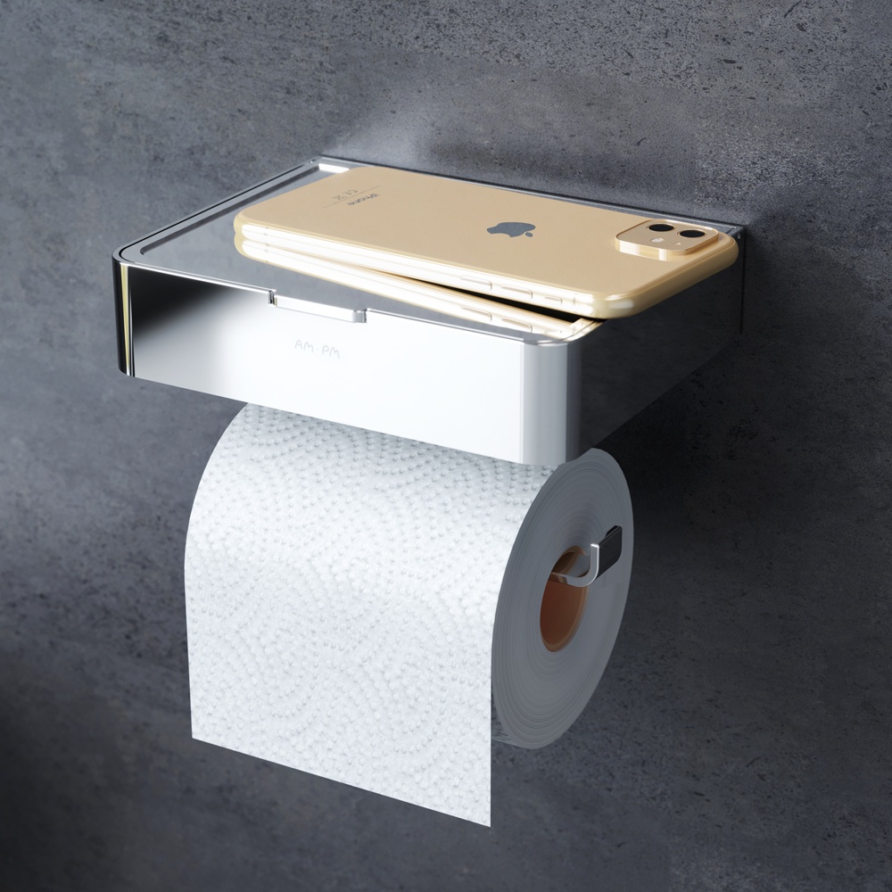 Тримач туалетного паперу з поличкою AM.PM Inspire 2.0 хром метал A50A341500