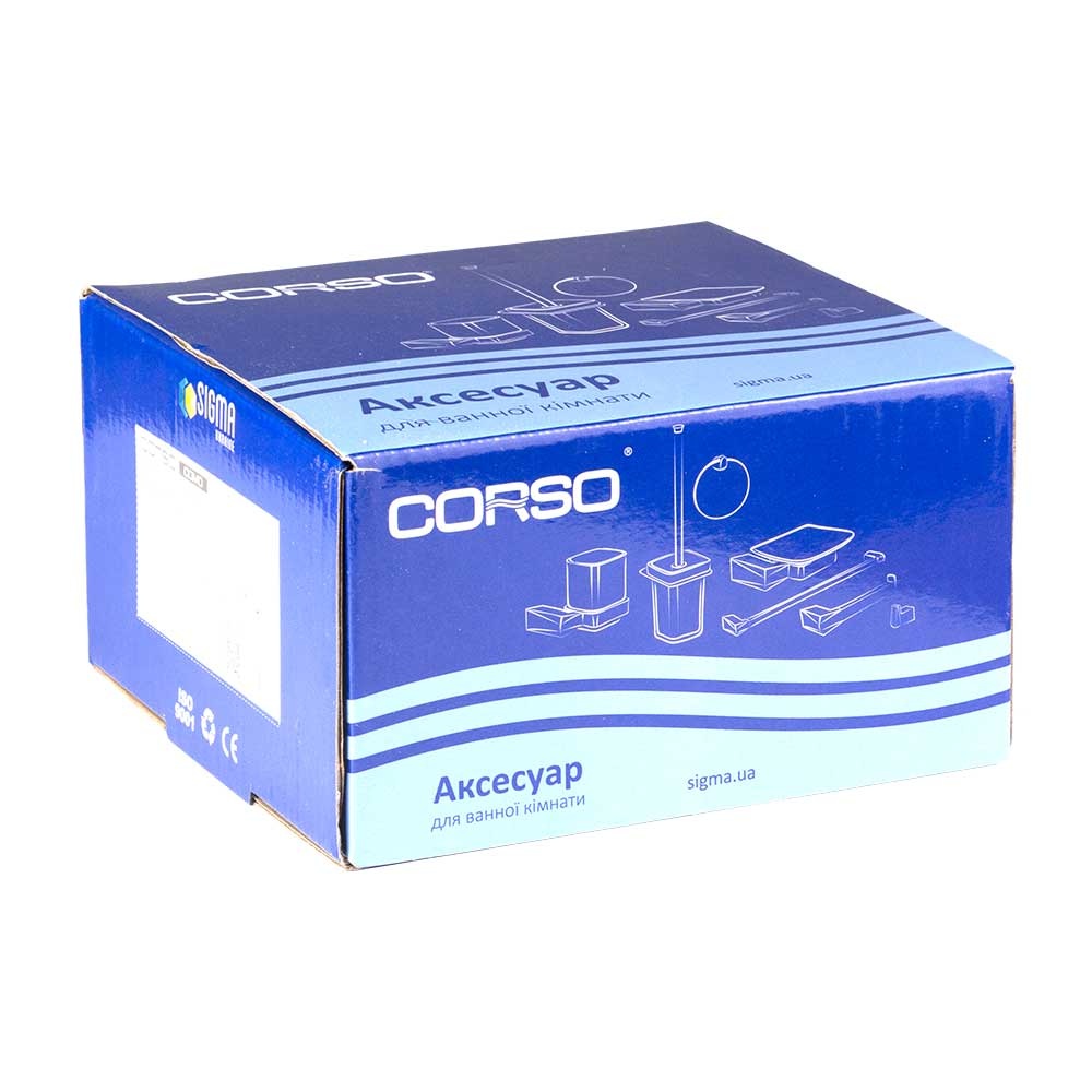 Стакан для зубных щеток CORSO COMO прямоугольный стеклянный хром 9681107