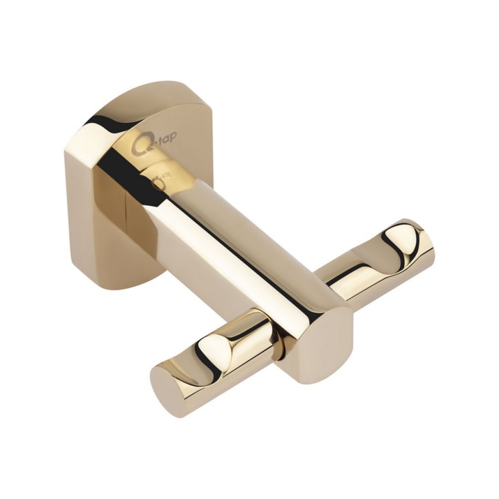 Крючок настенный двойной Q-TAP Liberty золото металл QTLIBORO1154