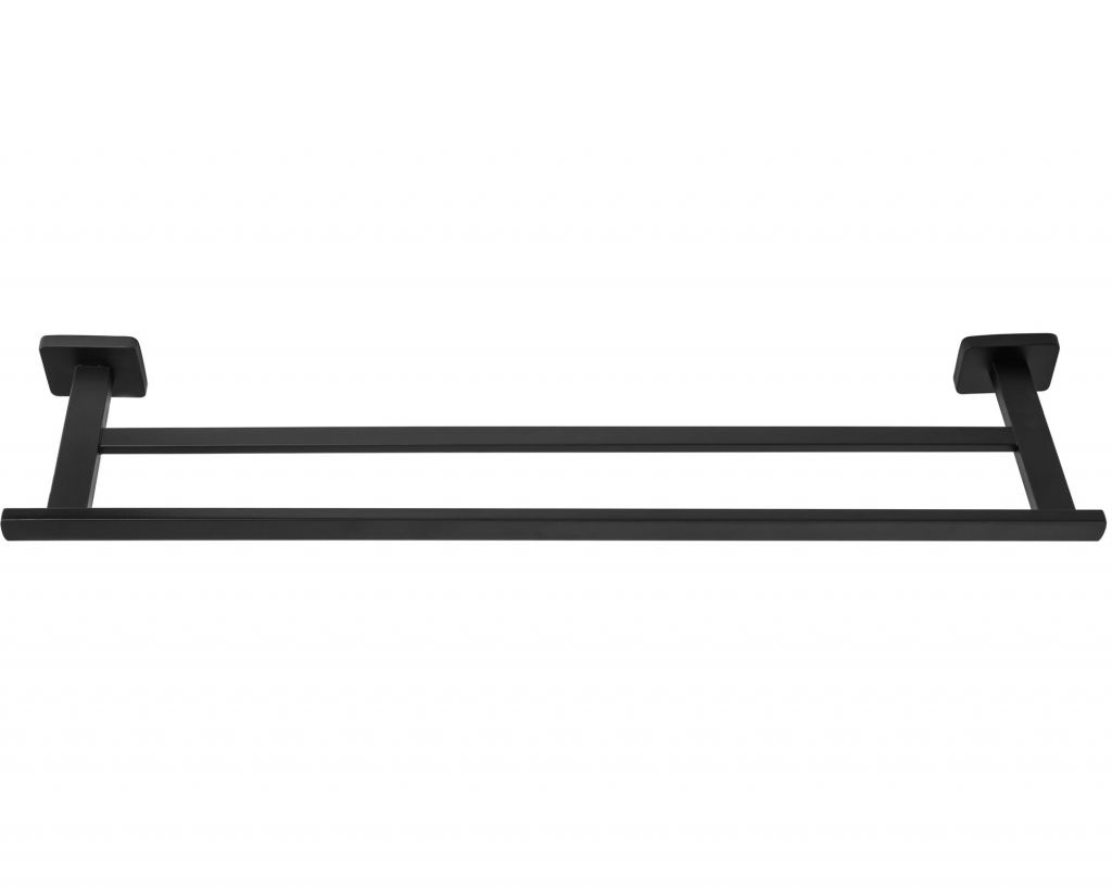 Тримач для рушників подвійний REA OSTE 02 BLACK REA-80036 570мм прямокутний металевий чорний