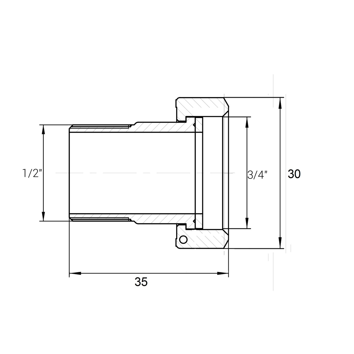 Комплект штуцеров OPTIMUM 1/2"х3/4" LR433L 000000486